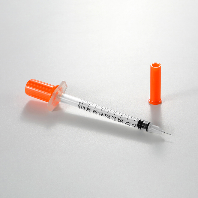 Disposable Insulin Medical Injection Plastic Syringe with Hypodermic Needle