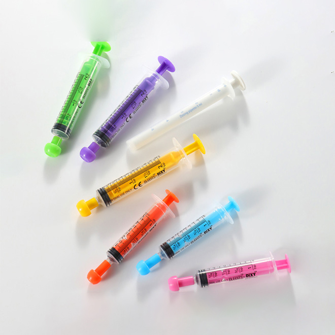 Oral Syringes with End Caps - 50 White Syringes 50 Purple Caps